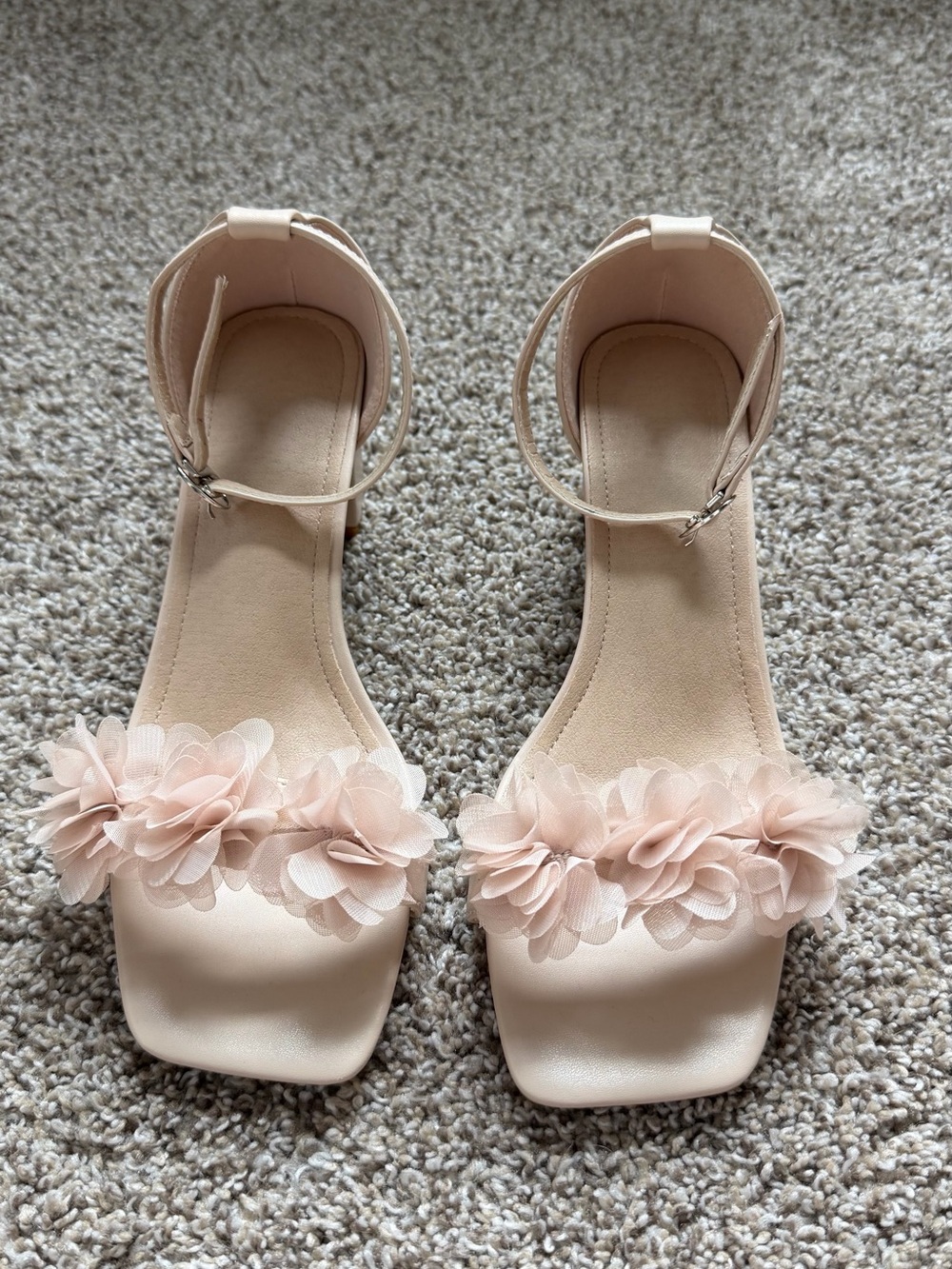 Women's Blush Floral Ankle-Strap Sandals